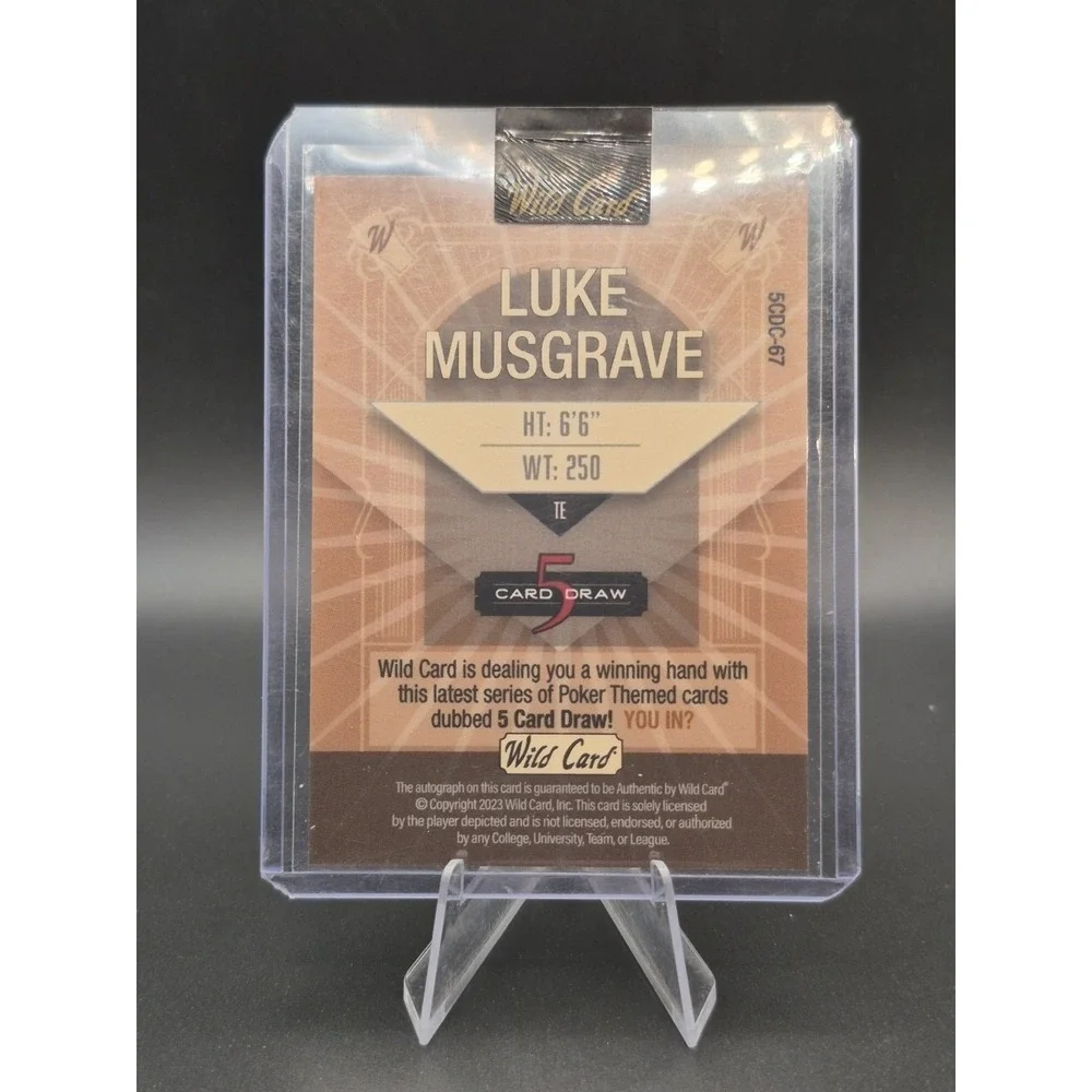 2023 Wild Card Luke Musgrave 5CDCL-67 5 Card Draw Orange Holo Foil Auto 2/5